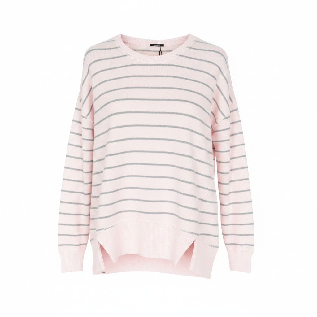 DENHAM Captain Women Sweatshirt XS Tight-Knit Soft Shell Striped Sweater Pink