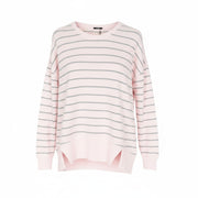 DENHAM Captain Women Sweatshirt XS Tight-Knit Soft Shell Striped Sweater Pink