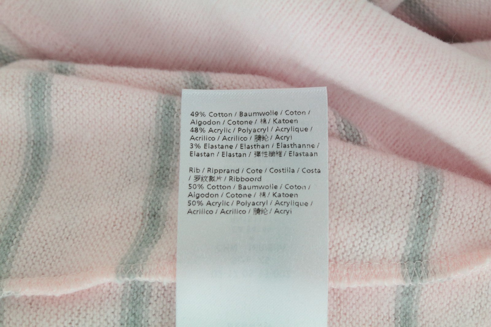 DENHAM Captain Women Sweatshirt XS Tight-Knit Soft Shell Striped Sweater Pink