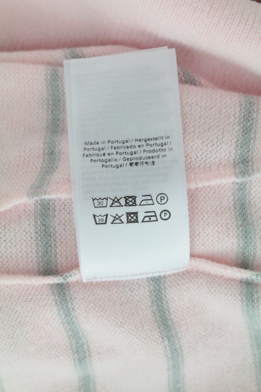 DENHAM Captain Women Sweatshirt XS Tight-Knit Soft Shell Striped Sweater Pink