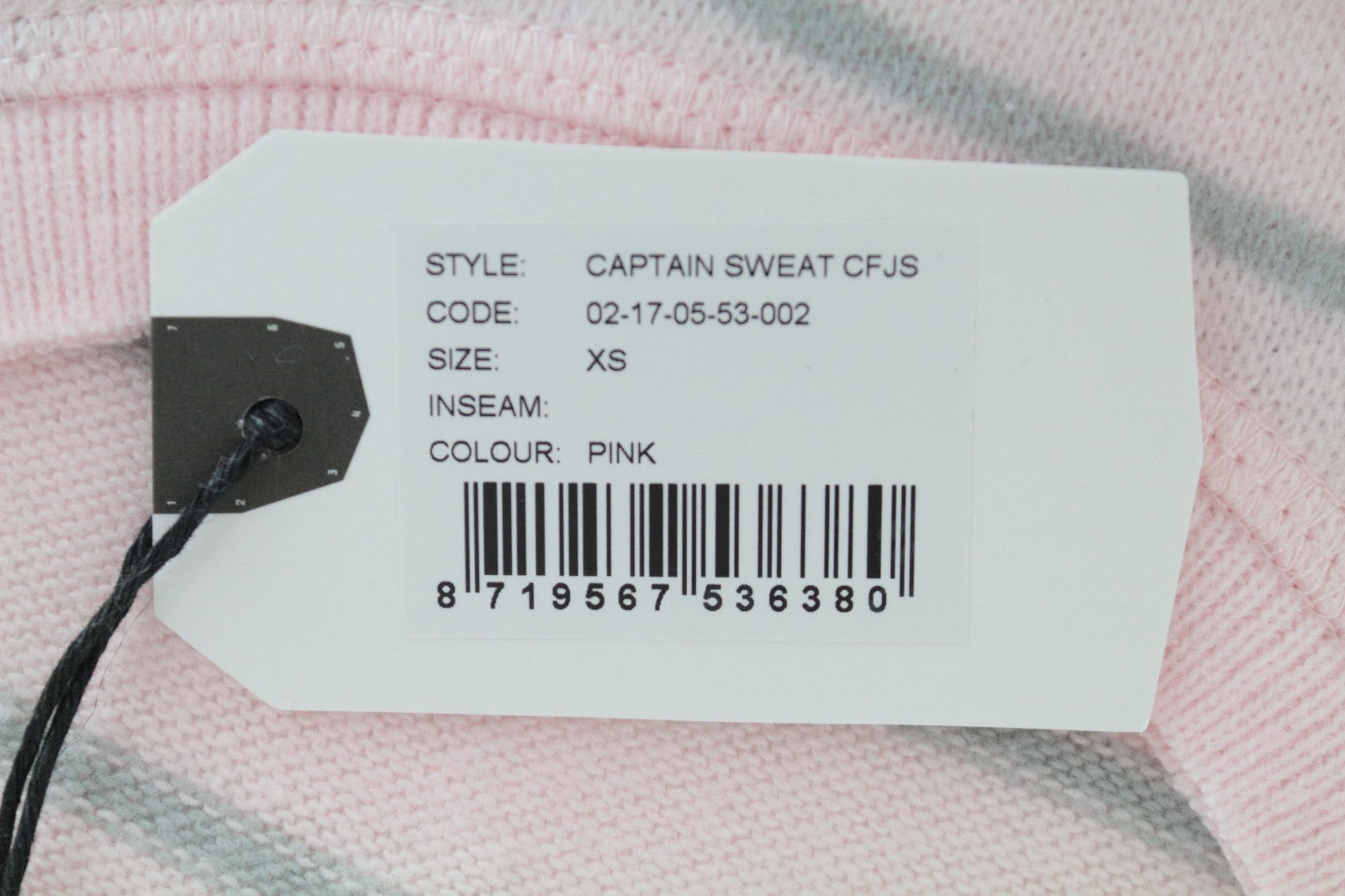DENHAM Captain Women Sweatshirt XS Tight-Knit Soft Shell Striped Sweater Pink