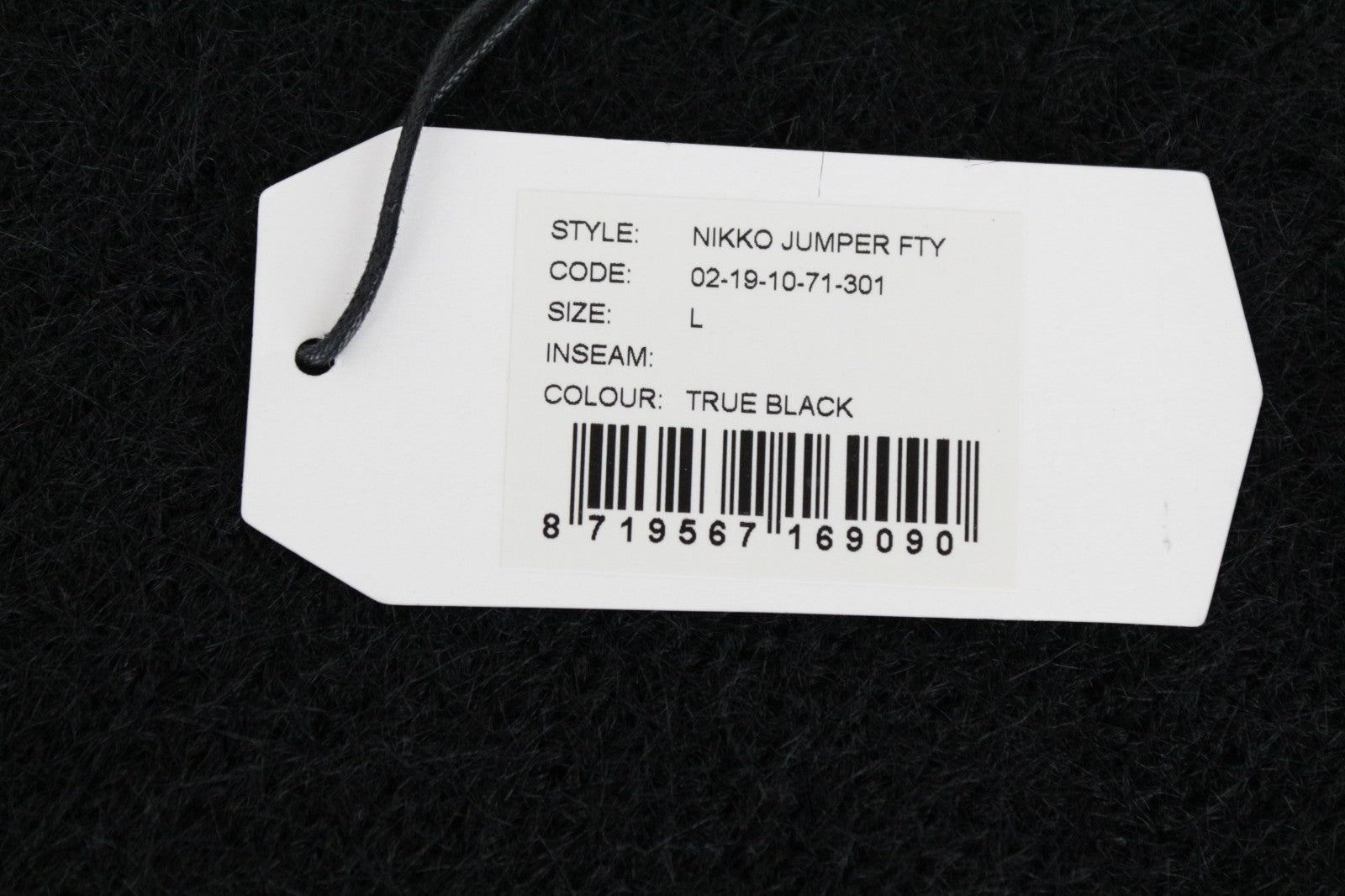 DENHAM Nikko Women Sweatshirt L Wool Blend Knit Soft Shell Loose Sweater Black