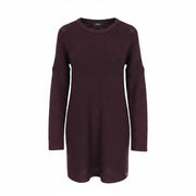 REPLAY Knitwear Women Dress XS Jumper Dress Tight-Knitted Burgundy Slim Fit