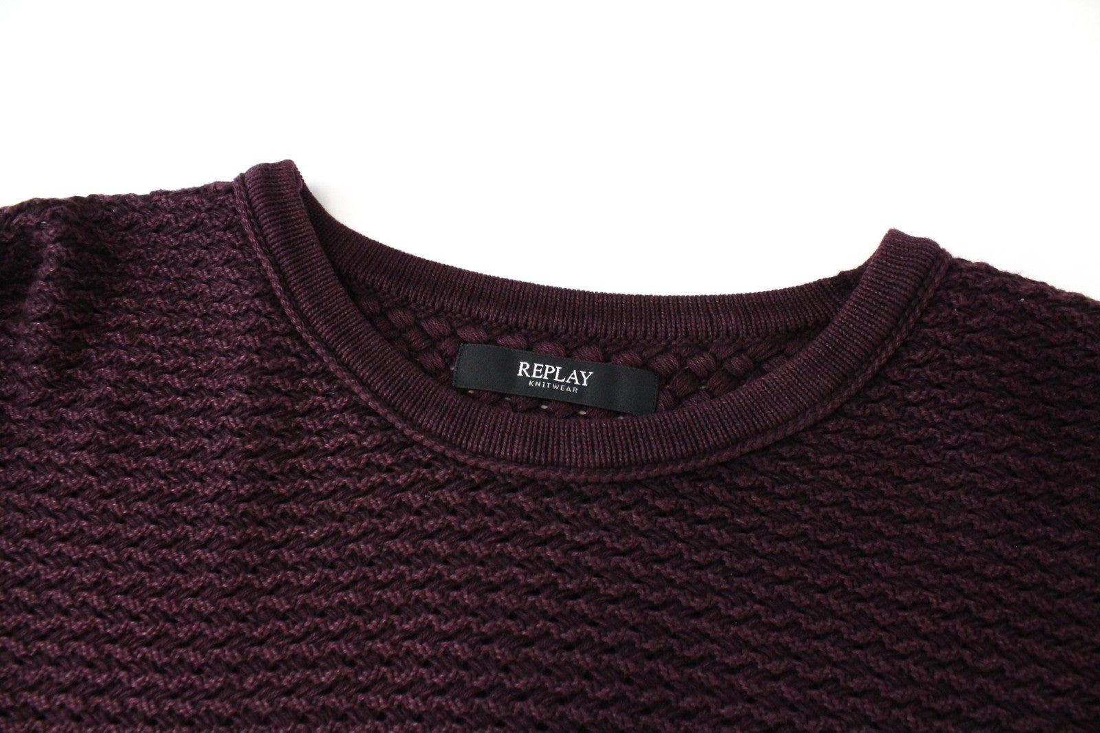 REPLAY Knitwear Women Dress XS Jumper Dress Tight-Knitted Burgundy Slim Fit