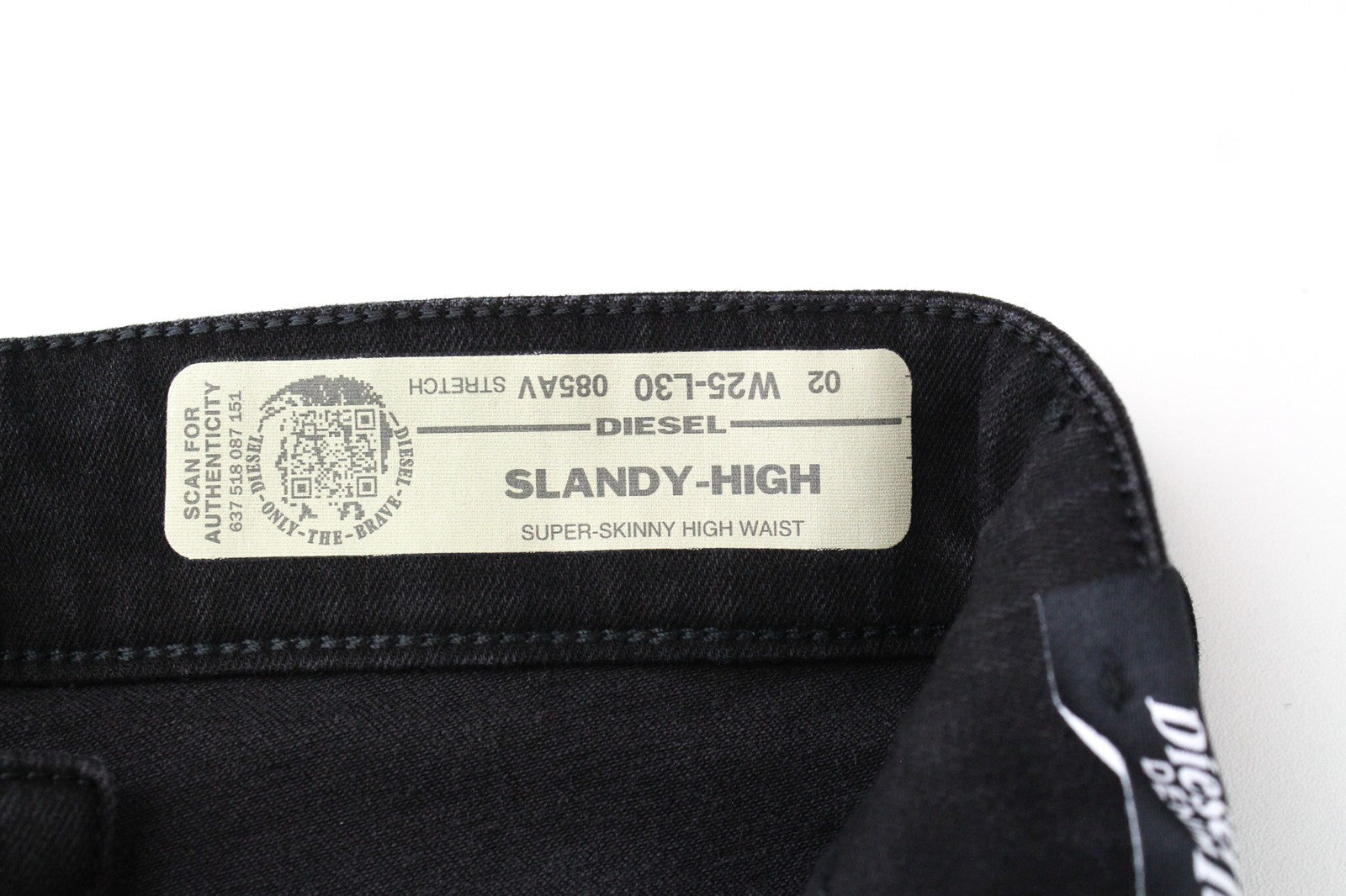 DIESEL Slandy 085AV Women Jeans W25/L30 Distressed Hems Super Slim Skinny Fit