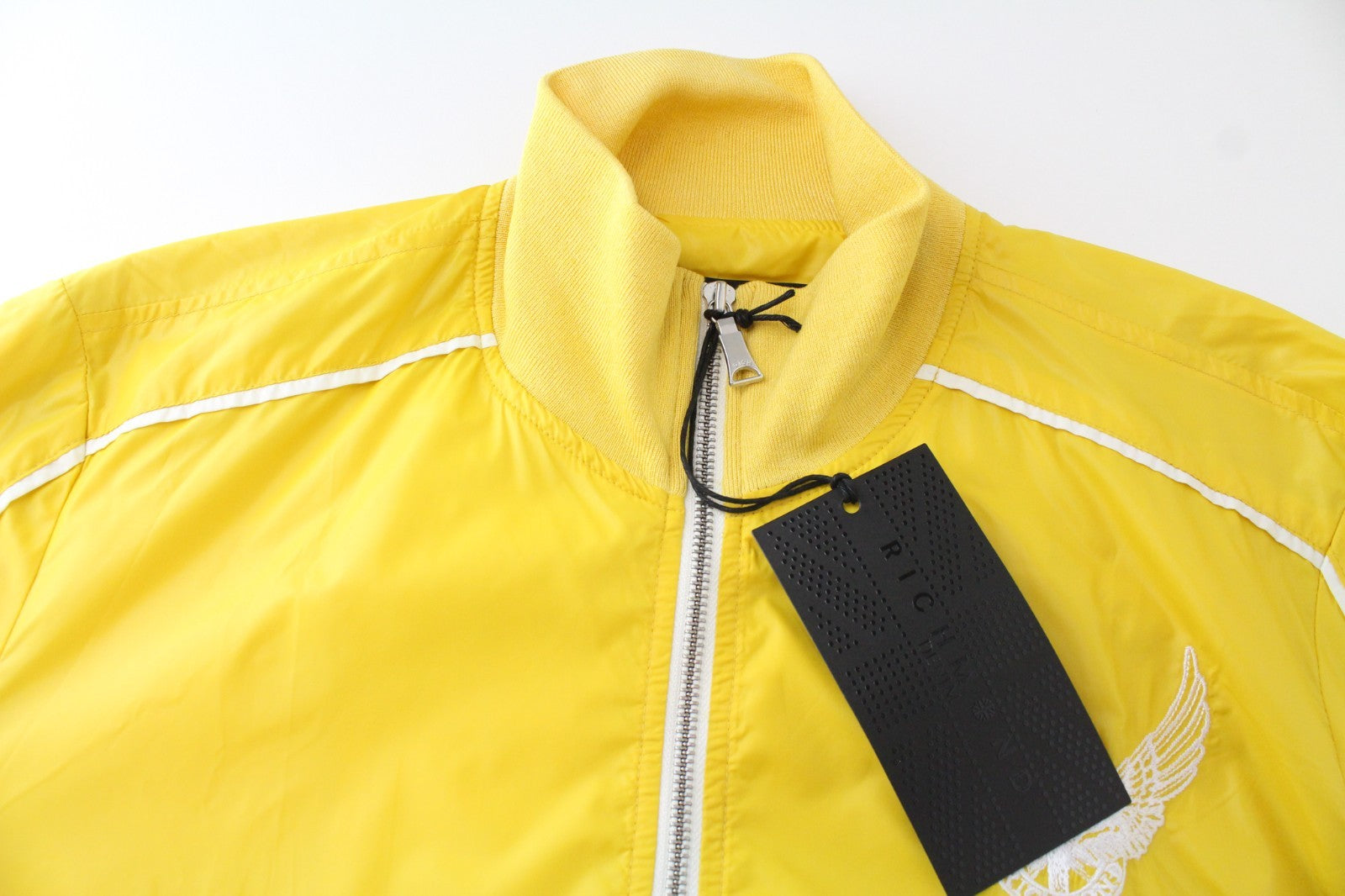 RICHMOND Denim Men Jacket 48 Bright Yellow Zip-Up Nylon Sport Style Casual