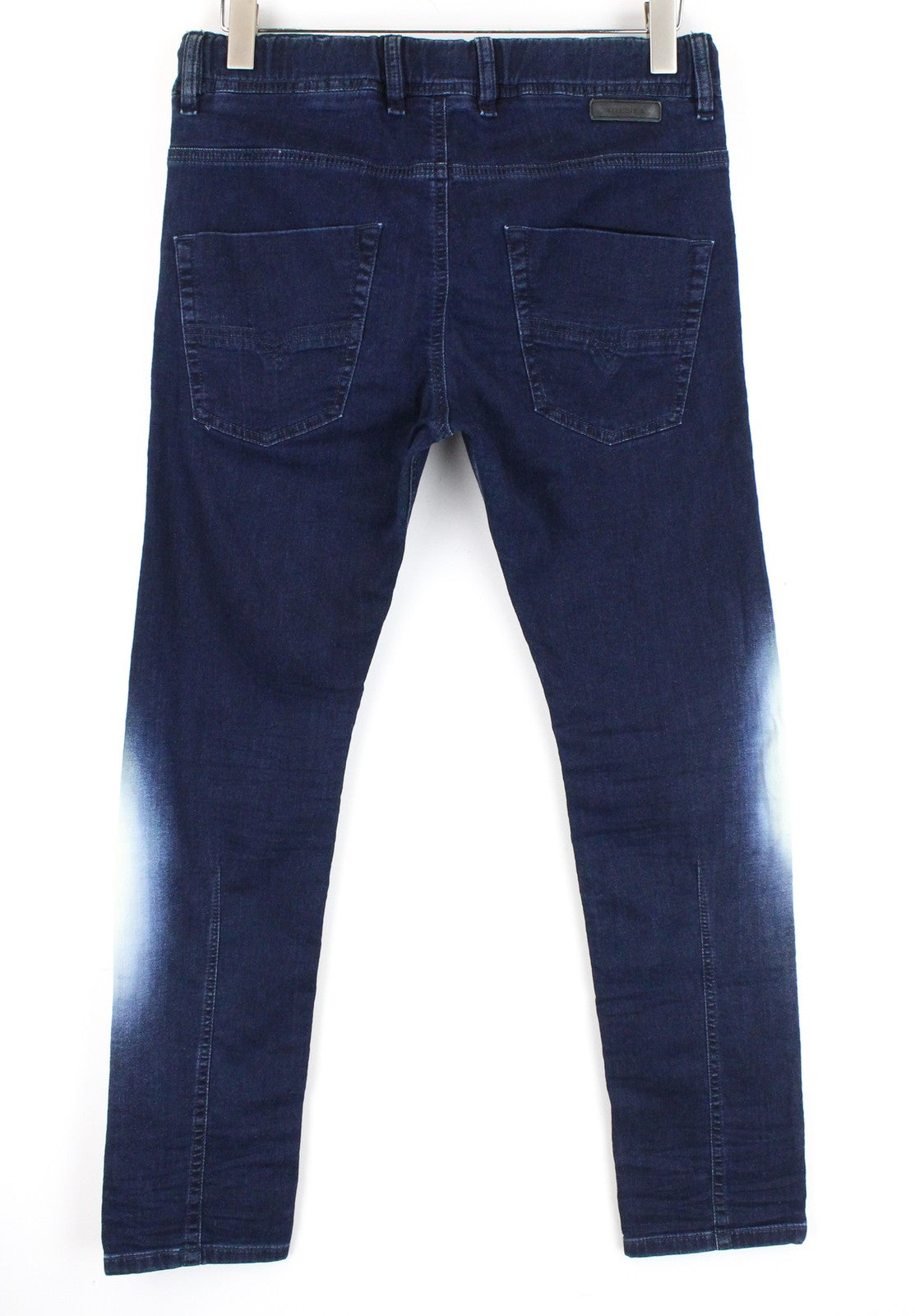 DIESEL Krooley-NE 0687D Men Jeans W28 Tapered Sweat Jogg Contrasting Blue Fade