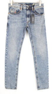 DIESEL Thommer 084UX Men Jeans W27/L32 Stained Zip-Fly Stone Washed Boys Skinny