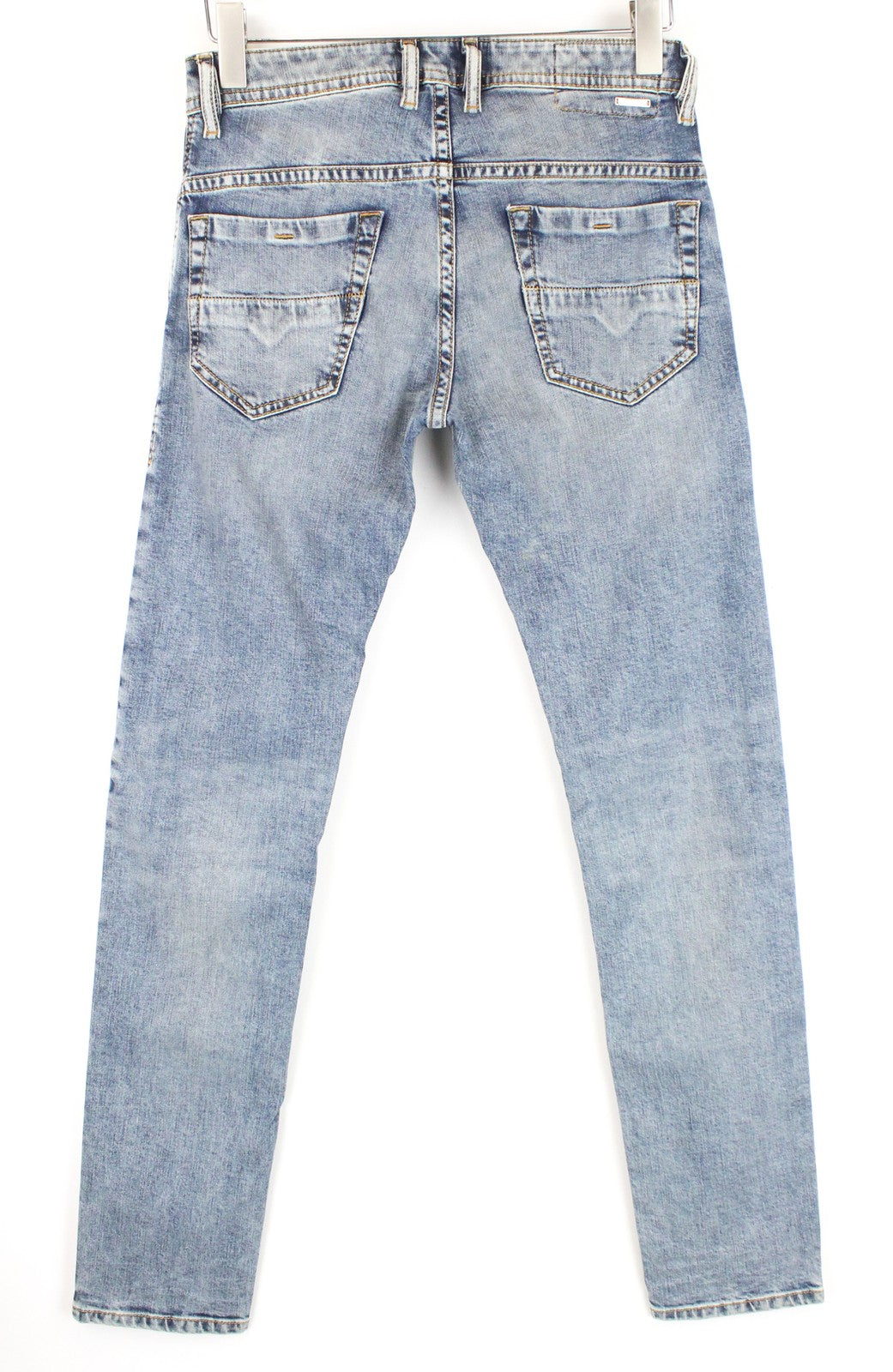 DIESEL Thommer 084UX Men Jeans W28/L32 Washed Zip-Fly Stone Slim-Skinny Stained