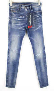 DIESEL D-Reeft-T 0870O Men Jeans W26 Sweat Jogg Stained Skinny Boys Aged Look