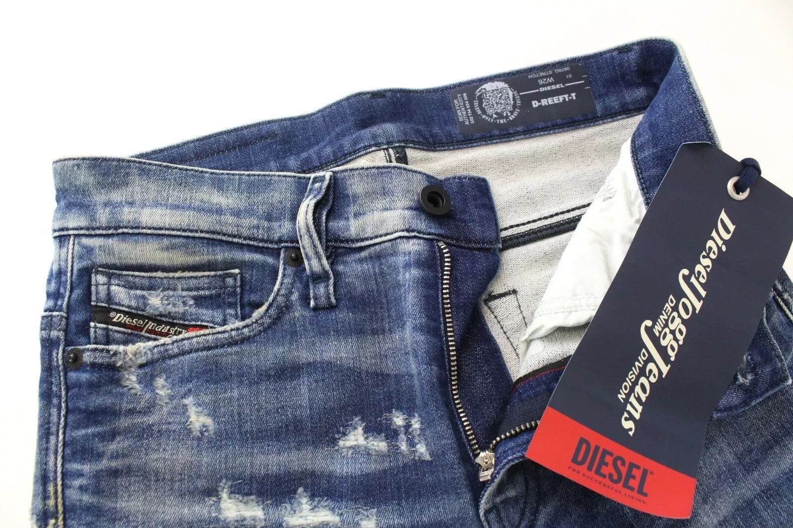 DIESEL D-Reeft-T 0870O Men Jeans W26 Sweat Jogg Stained Skinny Boys Aged Look