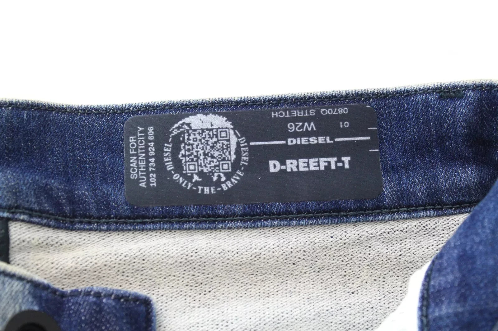 DIESEL D-Reeft-T 0870O Men Jeans W26 Sweat Jogg Stained Skinny Boys Aged Look