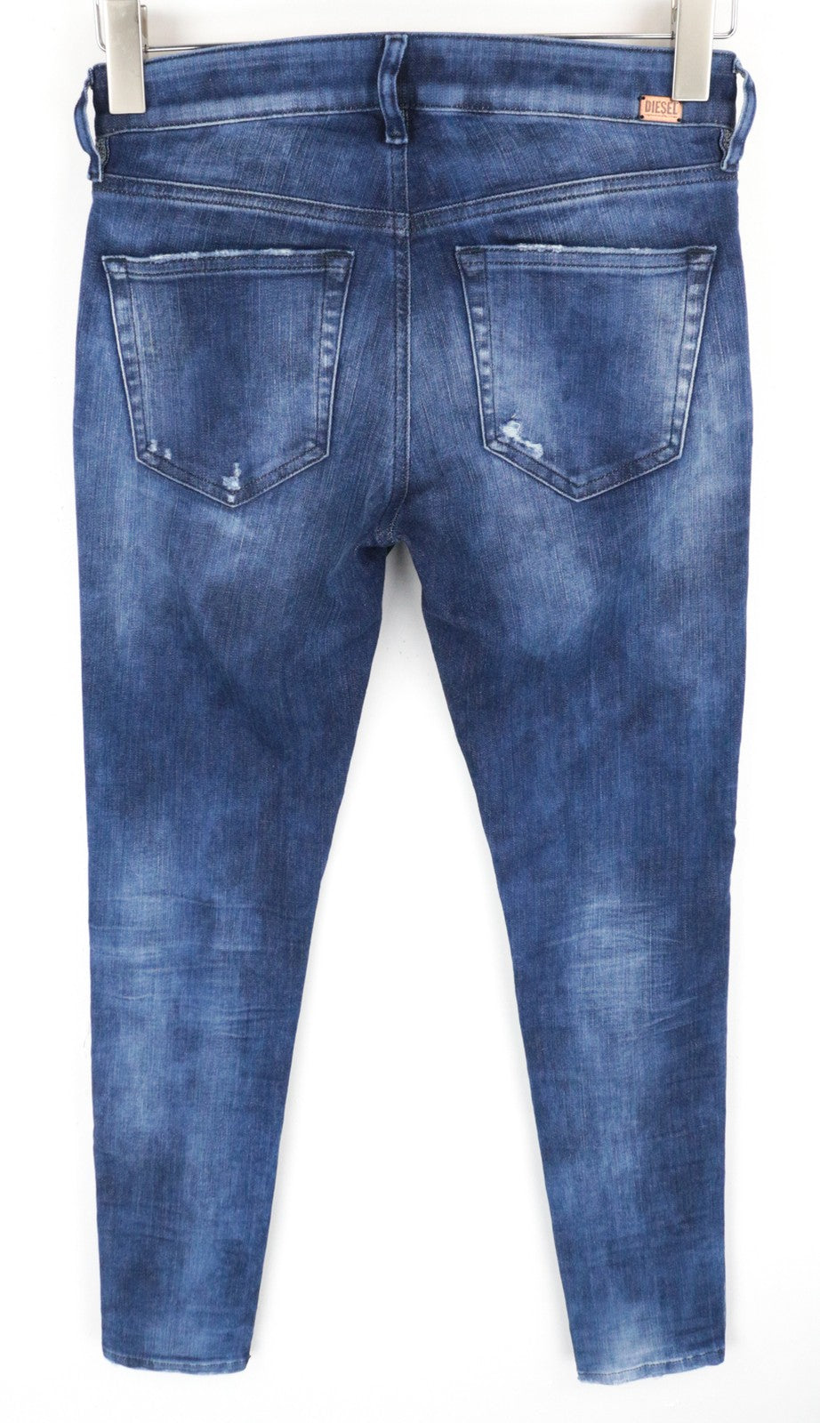 DIESEL Slandy 0090Q Women Jeans W27/L30 Super Slim Skinny Distressed Aged Look