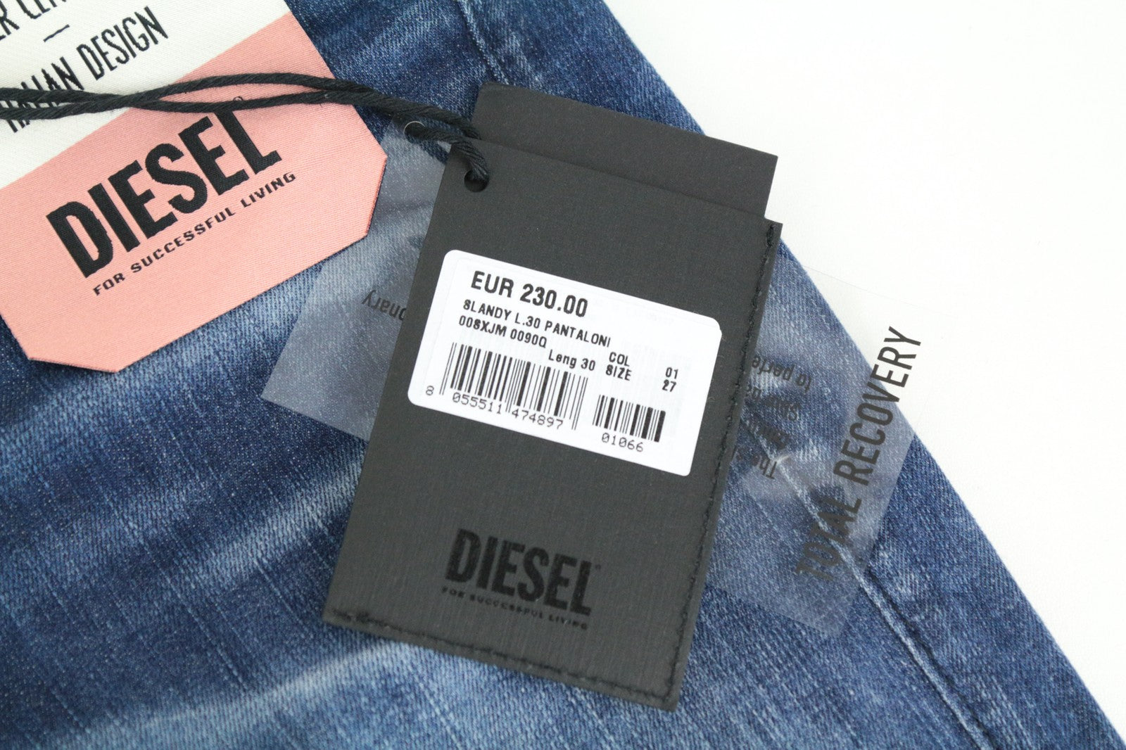 DIESEL Slandy 0090Q Women Jeans W27/L30 Super Slim Skinny Distressed Aged Look
