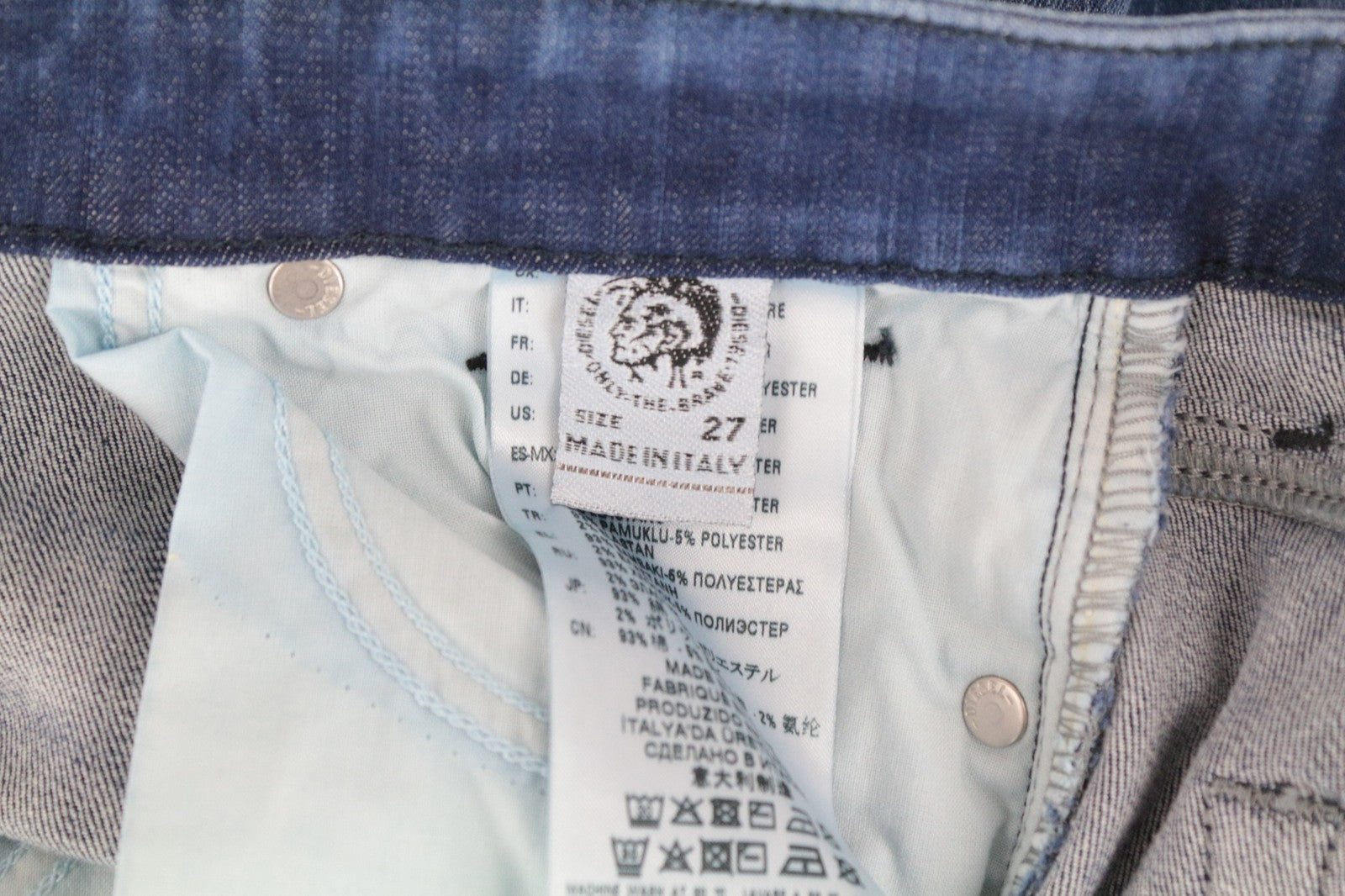 DIESEL Slandy 0090Q Women Jeans W27/L30 Super Slim Skinny Distressed Aged Look