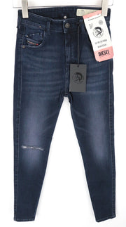 DIESEL Slandy-High 0870C Women Jeans W25/L30 Super Slim Skinny Distressed Denim