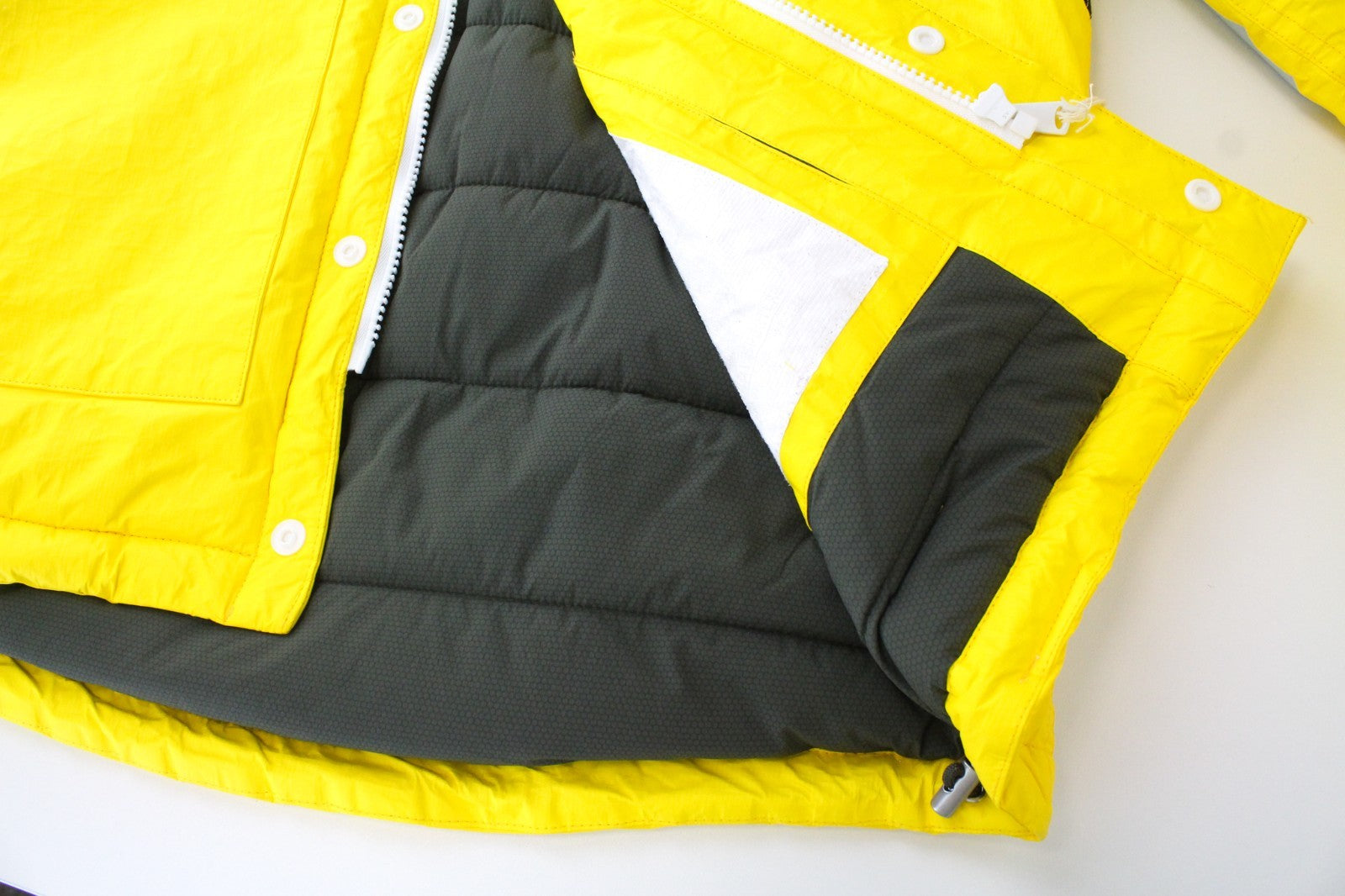 REPLAY Men Jacket S Short Length Padded Bright Yellow Nylon Snap Button Patched