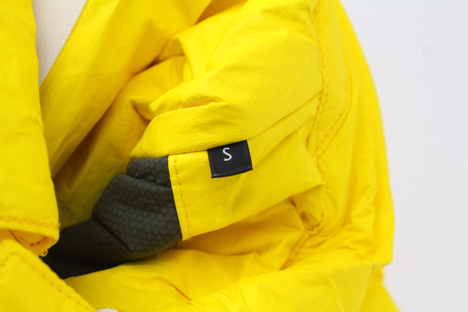REPLAY Men Jacket S Short Length Padded Bright Yellow Nylon Snap Button Patched