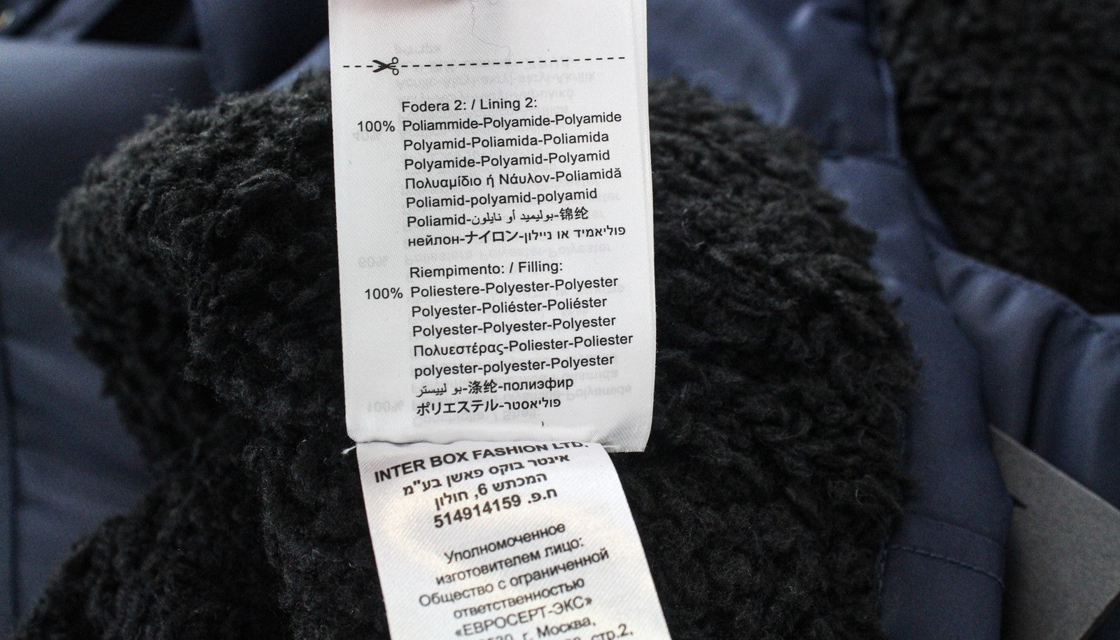 REPLAY Women Jacket S Nylon Zip-Up Deep Blue Regular Length Faux Fur Collar