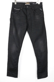 REPLAY Grover Men Jeans W30/L34 Selvedge Stretch Button-Fly Grey Straight Fit