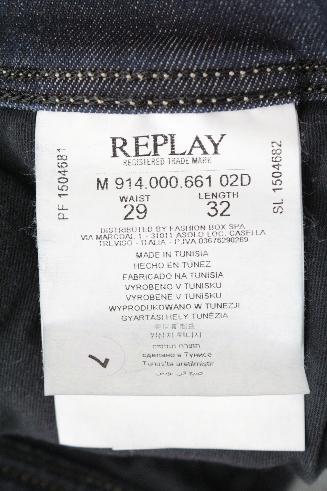 REPLAY Anbass Men Jeans W29/L32 Faded Hyperflex Zip-Fly Dark Blue Slim Fitted
