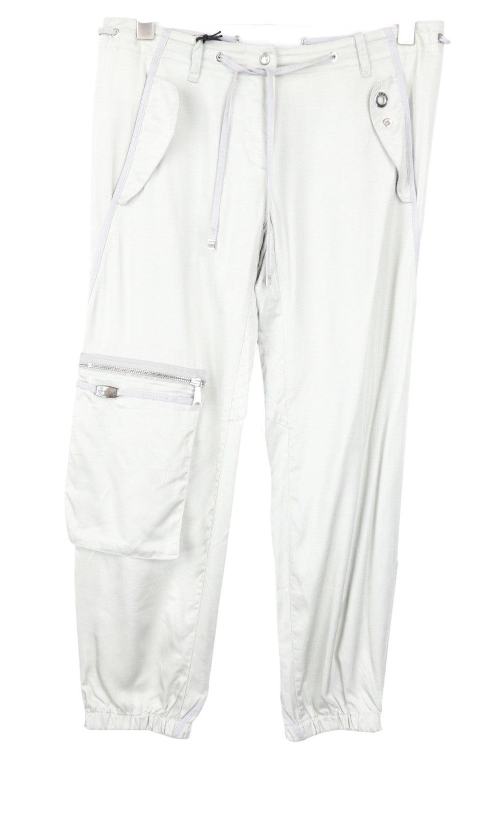 RICHMOND Men Trousers IT42 Grey Lightweight Cargo Designer Relaxed Drawstring