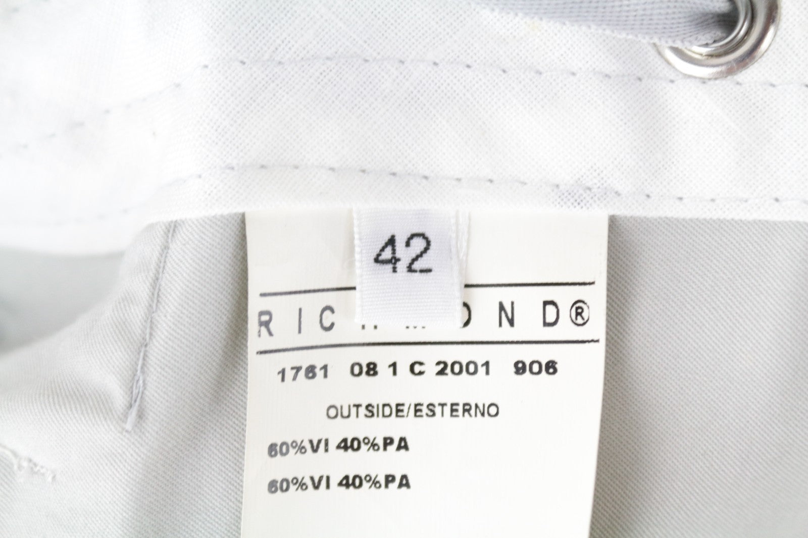 RICHMOND Men Trousers IT42 Grey Lightweight Cargo Designer Relaxed Drawstring
