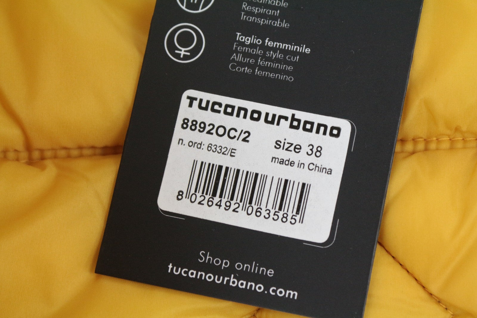 TUCANO URBANO Hot Dan Women Vest EU38 Yellow Motorcycle Breathable Windproof