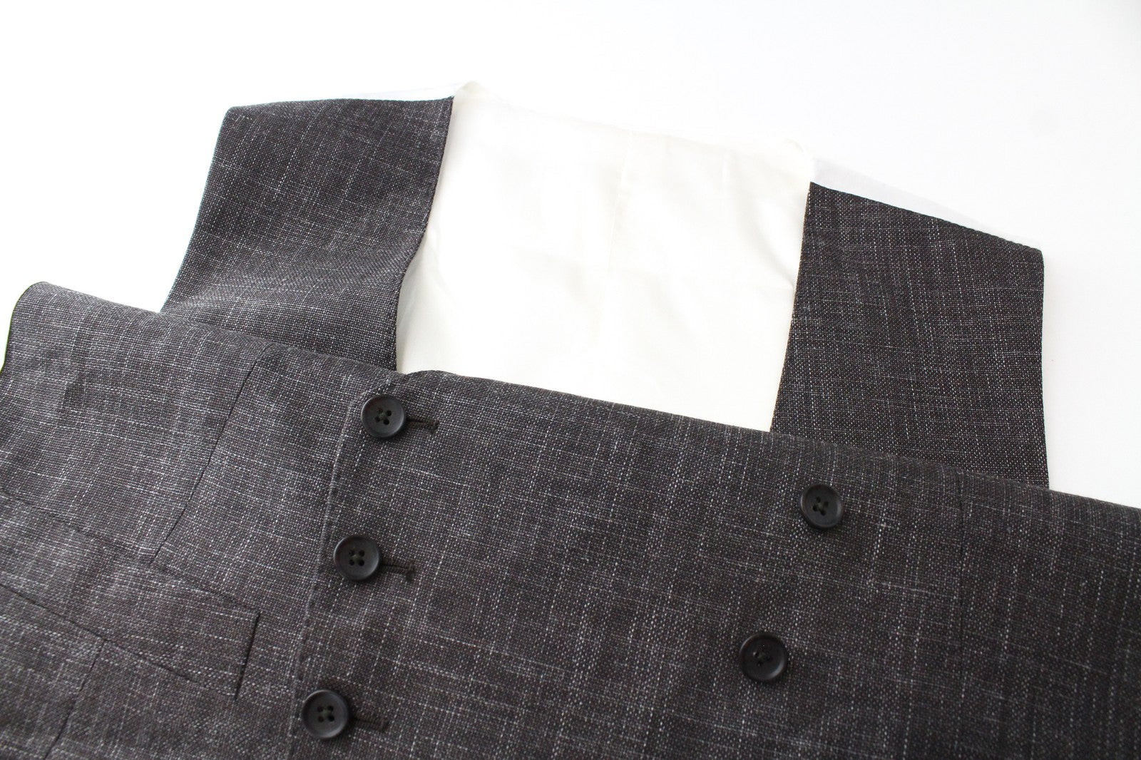 SUITSUPPLY Havana Men Suit UK38R Brown 3-Piece Melange Slim Wool Silk Linen