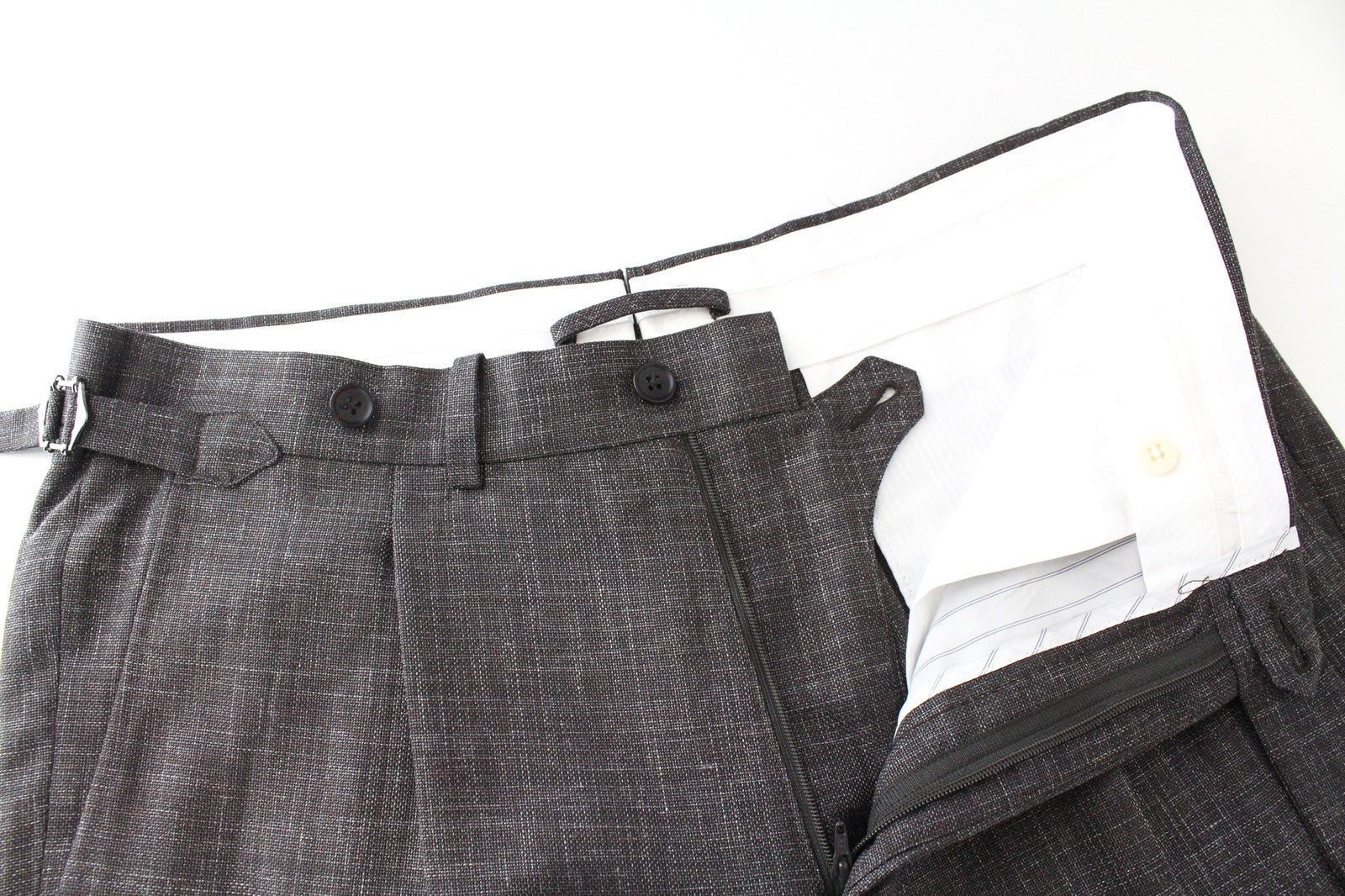 SUITSUPPLY Havana Men Suit UK38R Brown 3-Piece Melange Slim Wool Silk Linen