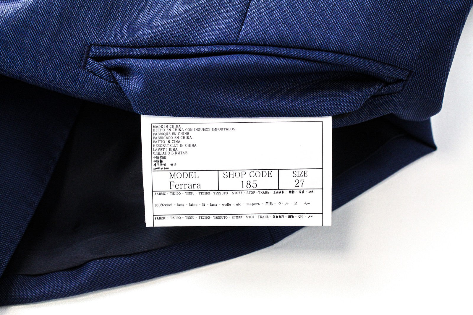 SUITSUPPLY La Spalla Men Suit UK44S Woolen Mid-Blue Lined 3 Piece Twill Classic