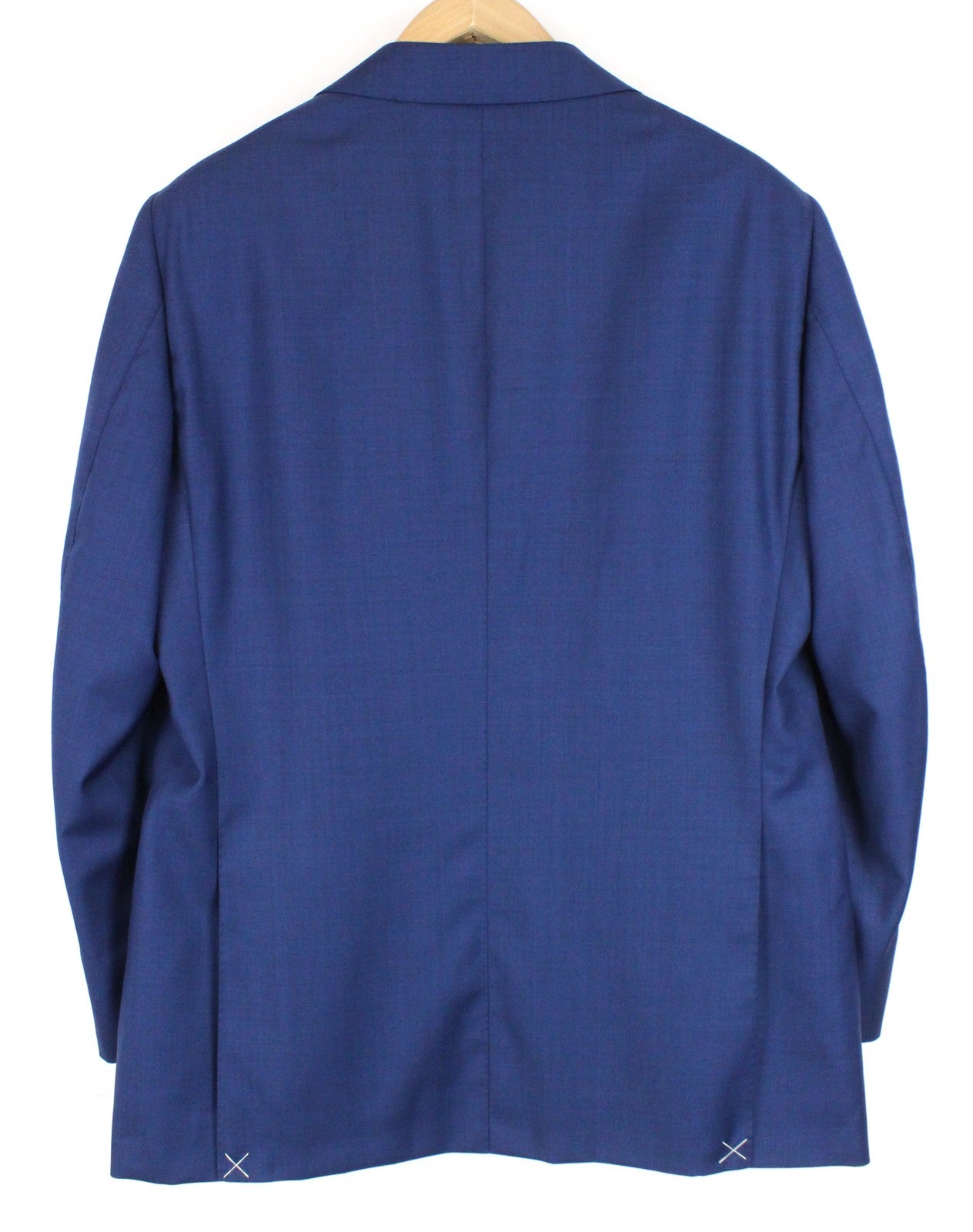 SUITSUPPLY La Spalla Men Suit UK44S Woolen Mid-Blue Lined 3 Piece Twill Classic