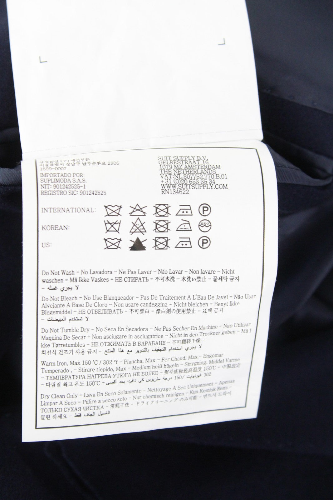 SUITSUPPLY Vicenza Men Coat UK48R Flannel Mid-Length Lined Pure Wool Navy