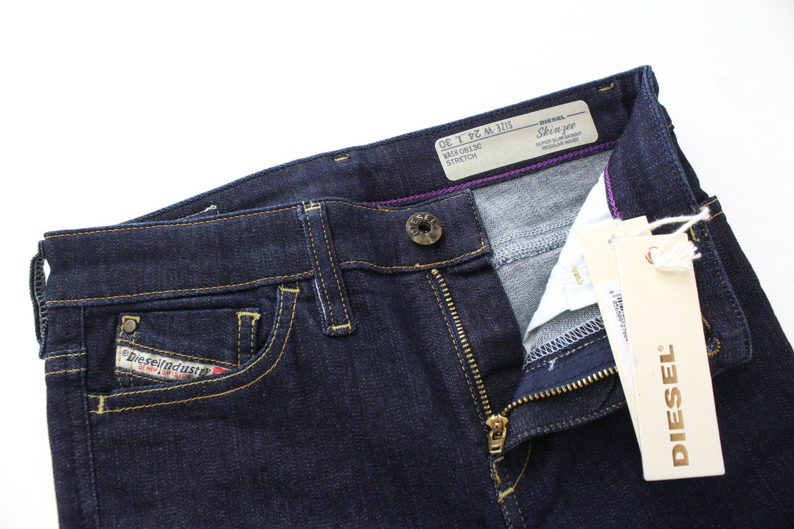 DIESEL Skinzee 0813C Women Jeans W24/L30 Super Slim Skinny Dark Blue Girls