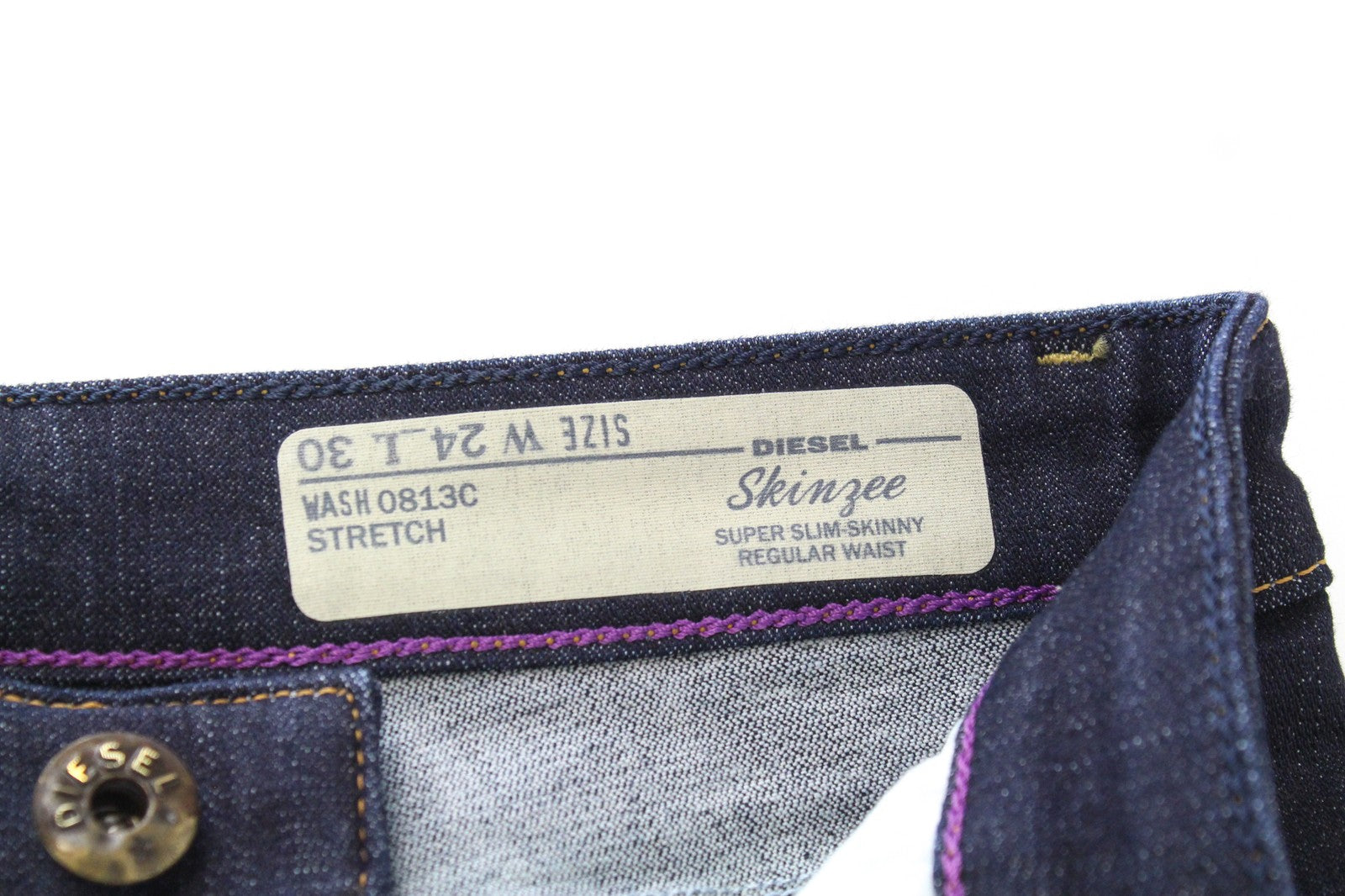DIESEL Skinzee 0813C Women Jeans W24/L30 Super Slim Skinny Dark Blue Girls