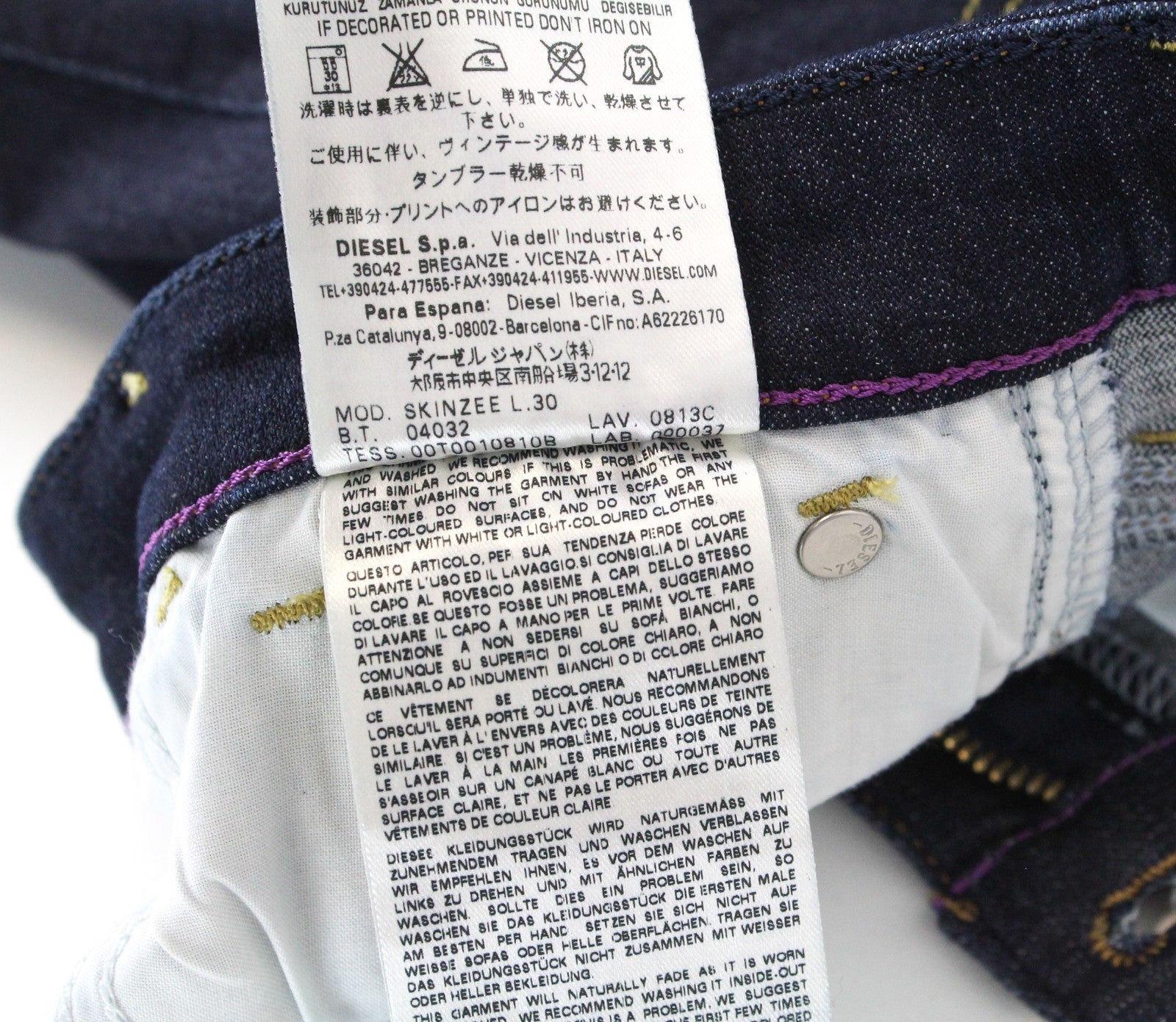 DIESEL Skinzee 0813C Women Jeans W24/L30 Super Slim Skinny Dark Blue Girls