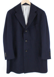 SUITSUPPLY Vicenza Men Coat UK48R Single Breasted Woolen Blue Mid-Length Lined