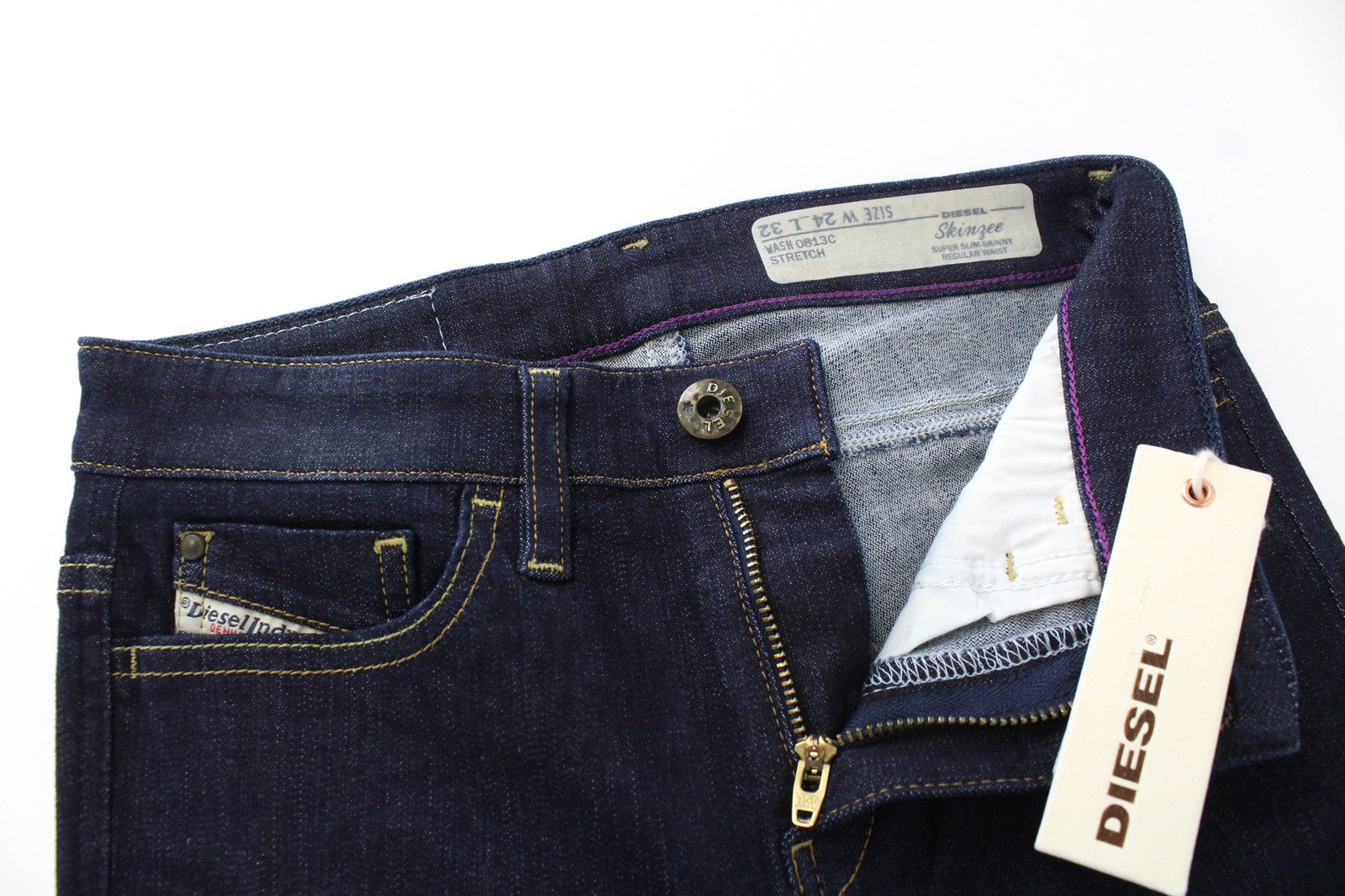DIESEL Skinzee 0813C Women Jeans W24/L32 Dark Blue Girls Super Slim Skinny*
