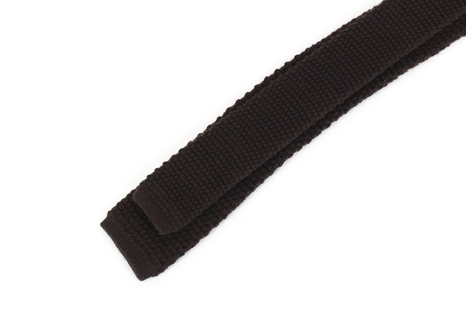 SUITSUPPLY Men Tie ~150 x 2.4 cm Brown Knitted Wool Square-End Classic Formal