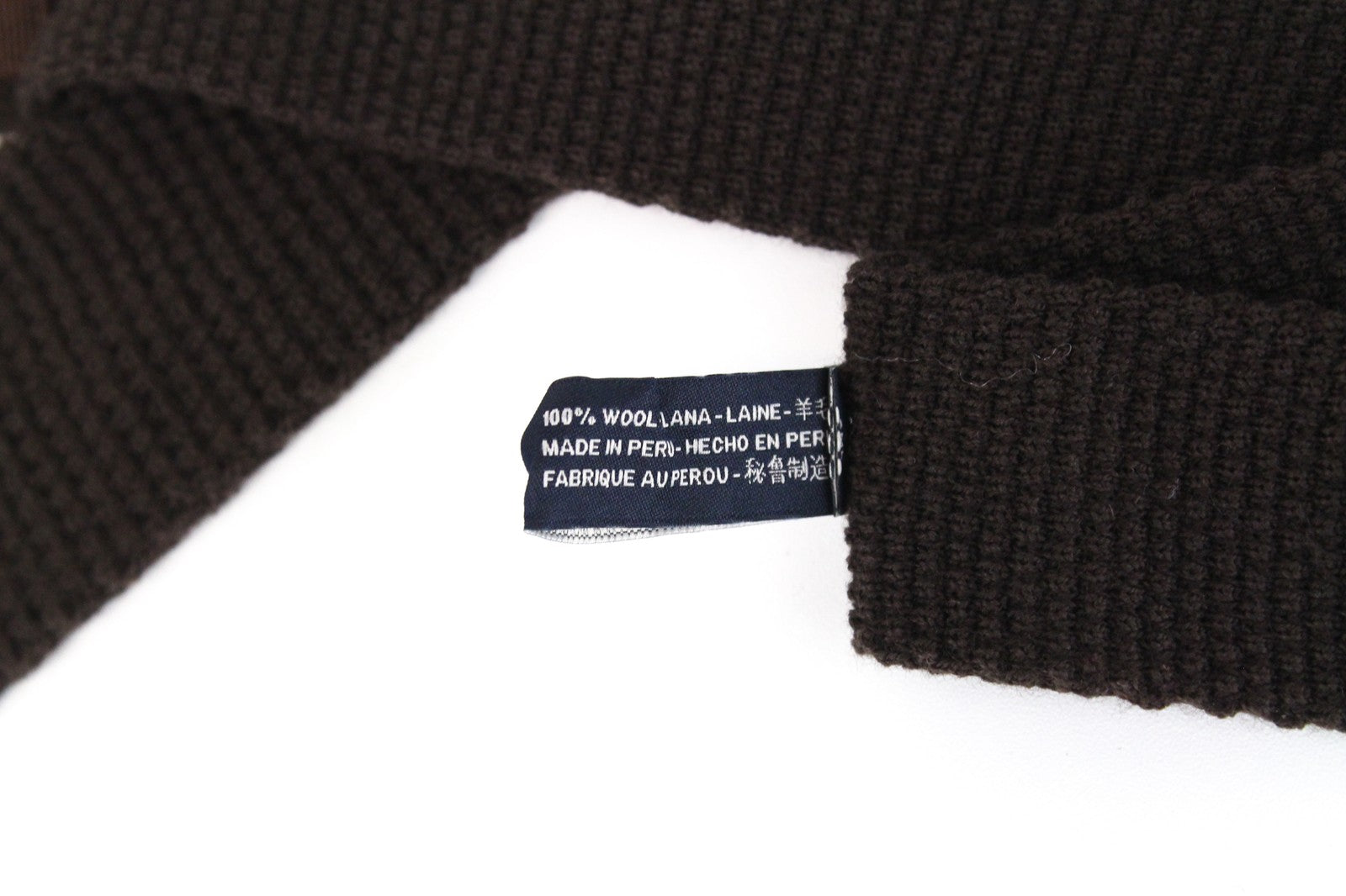 SUITSUPPLY Men Tie ~150 x 2.4 cm Brown Knitted Wool Square-End Classic Formal