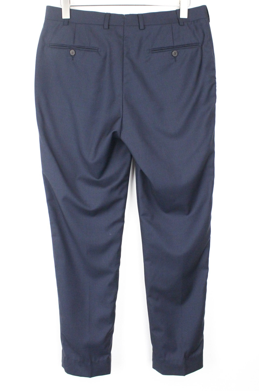 SUITSUPPLY Lazio SB Int. Men Suit UK32R Dark Blue Lined Slim Pure Wool 2 Piece