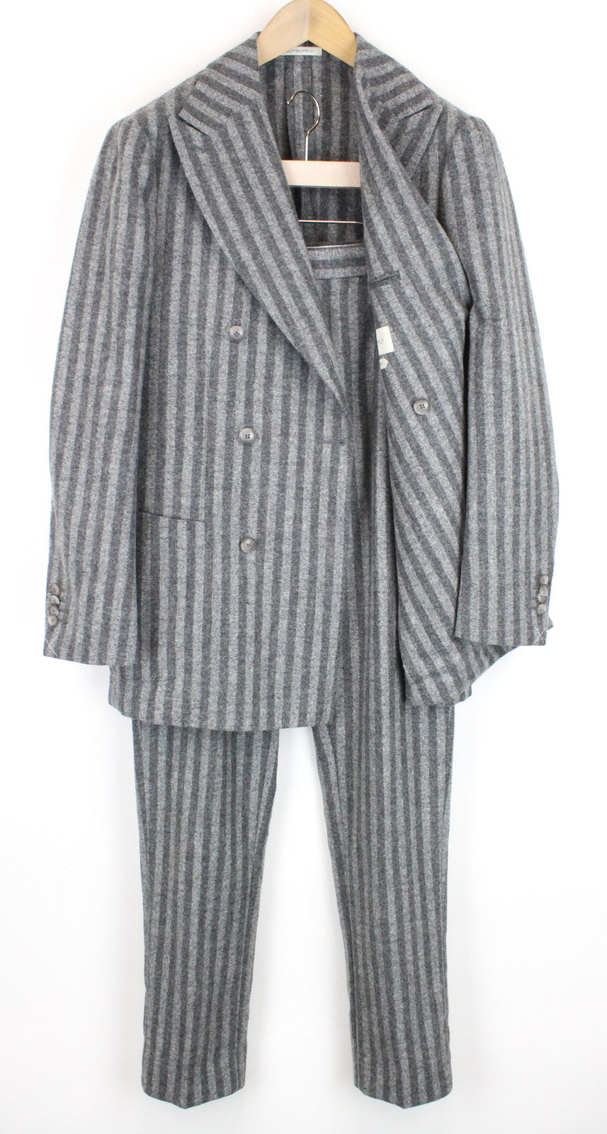 SUITSUPPLY Havana Double Breasted Men Suit UK38R Alpaca Wool Striped 2 Piece