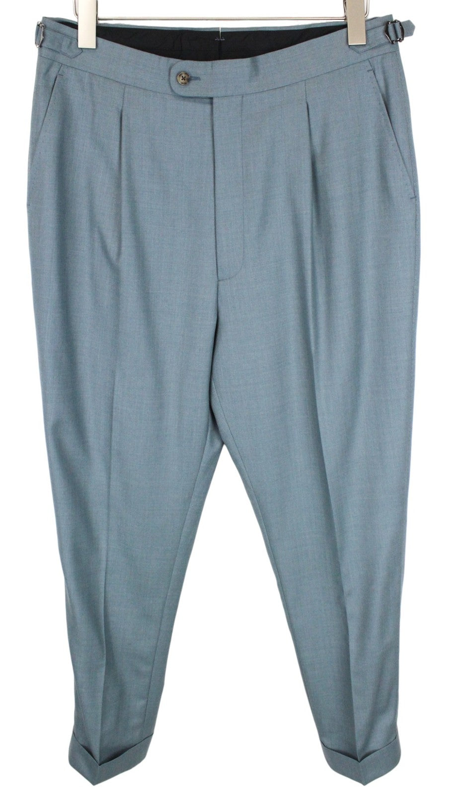 SUITSUPPLY Havana Jetted Men Suit UK38R Blue Pure Wool 2 Piece Slim Cut Lined