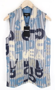 DESIGUAL Chaq Letters Women Waistcoat S Pocketed Pull On Abstract Logo Short