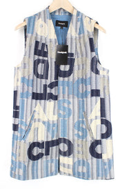 DESIGUAL Chaq Letters Women Waistcoat M Pocketed Pull On Abstract Logo Print