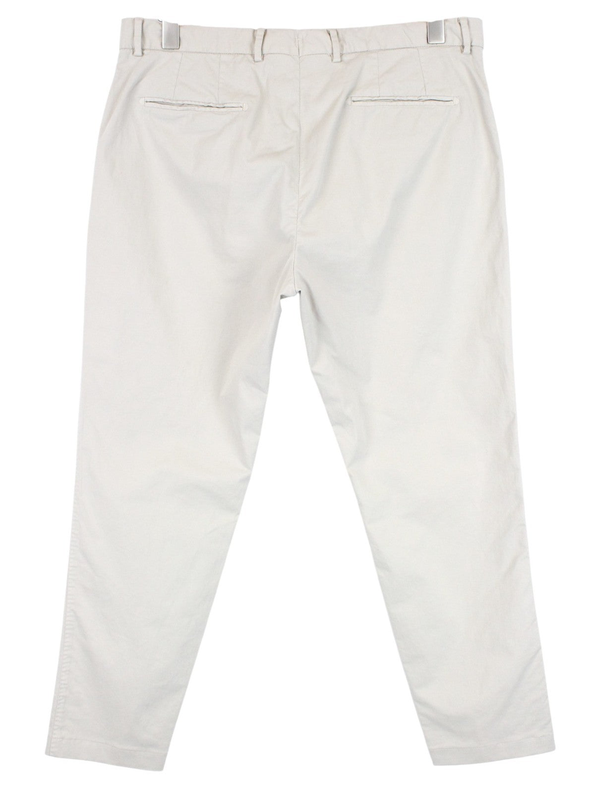 SUITSUPPLY Men Trousers Zip-Fly Beige Cotton Stretch Classic Formal