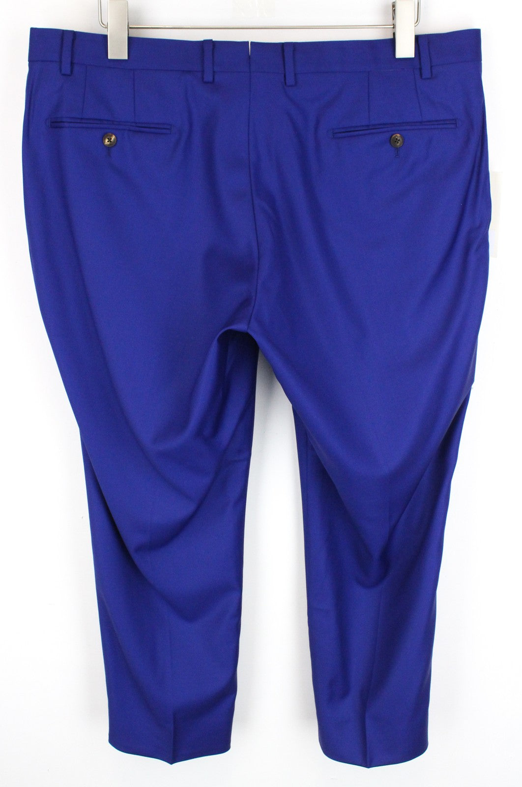 SUITSUPPLY Lazio Men Trousers UK44S Bright Blue Formal Pleated Pure Wool