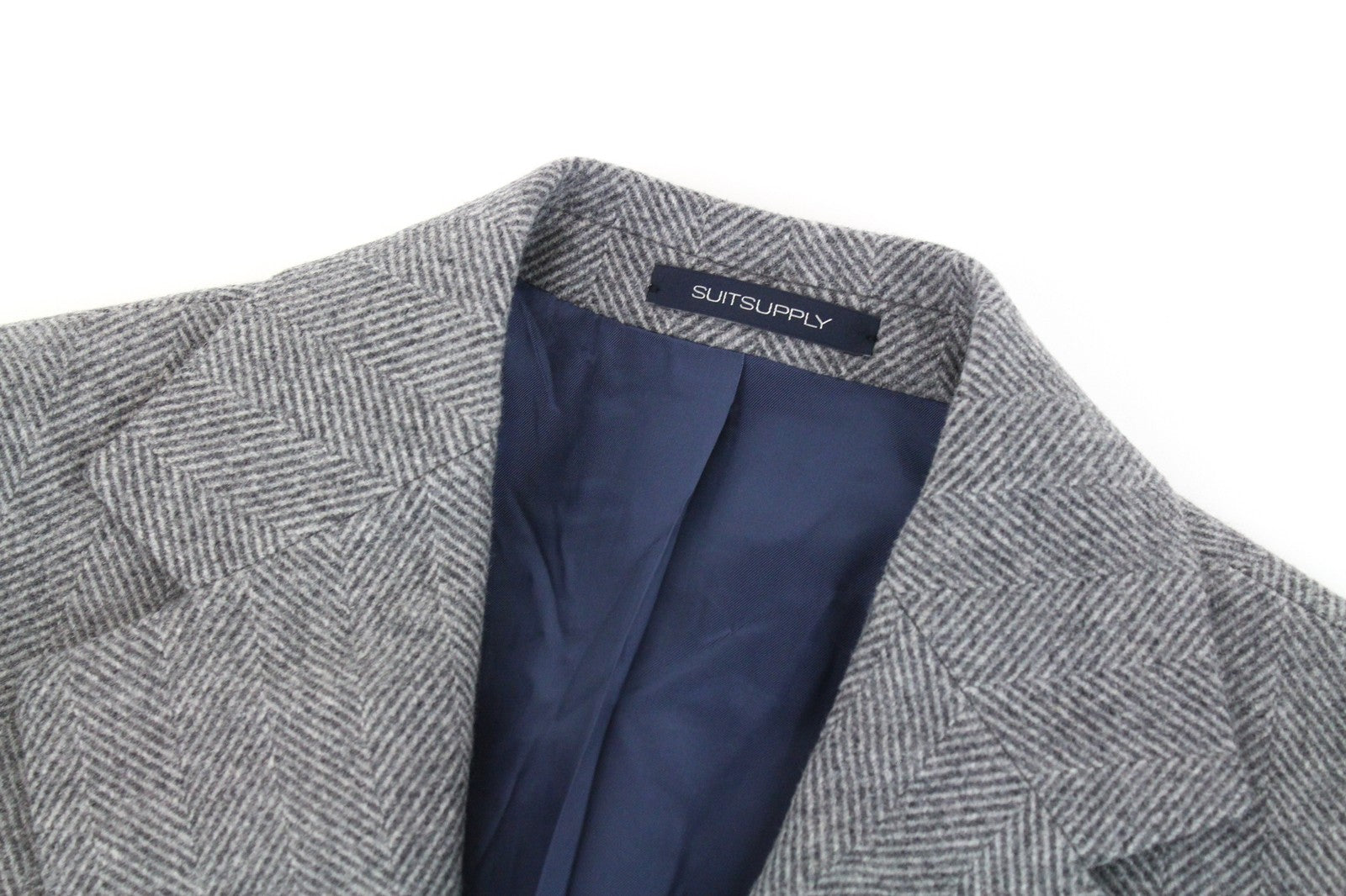 SUITSUPPLY Vicenza Men Coat UK36R Wool Cashmere Blend Grey Mid-Length Flannel