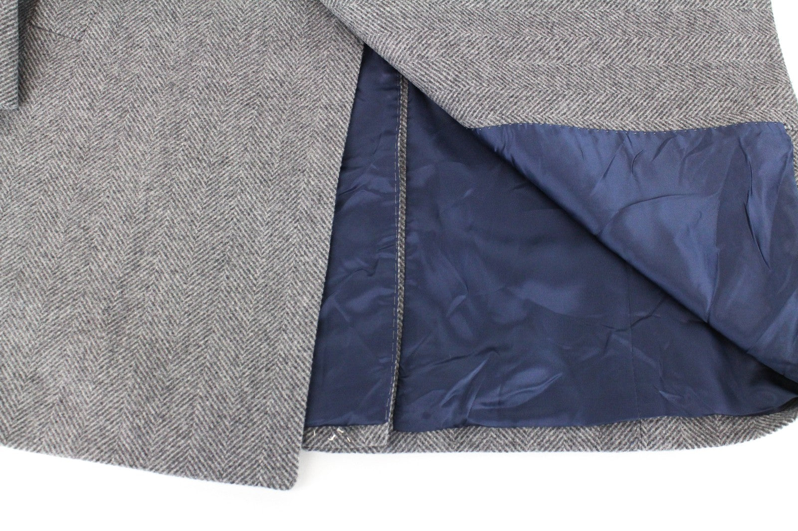 SUITSUPPLY Vicenza Men Coat UK36R Wool Cashmere Blend Grey Mid-Length Flannel