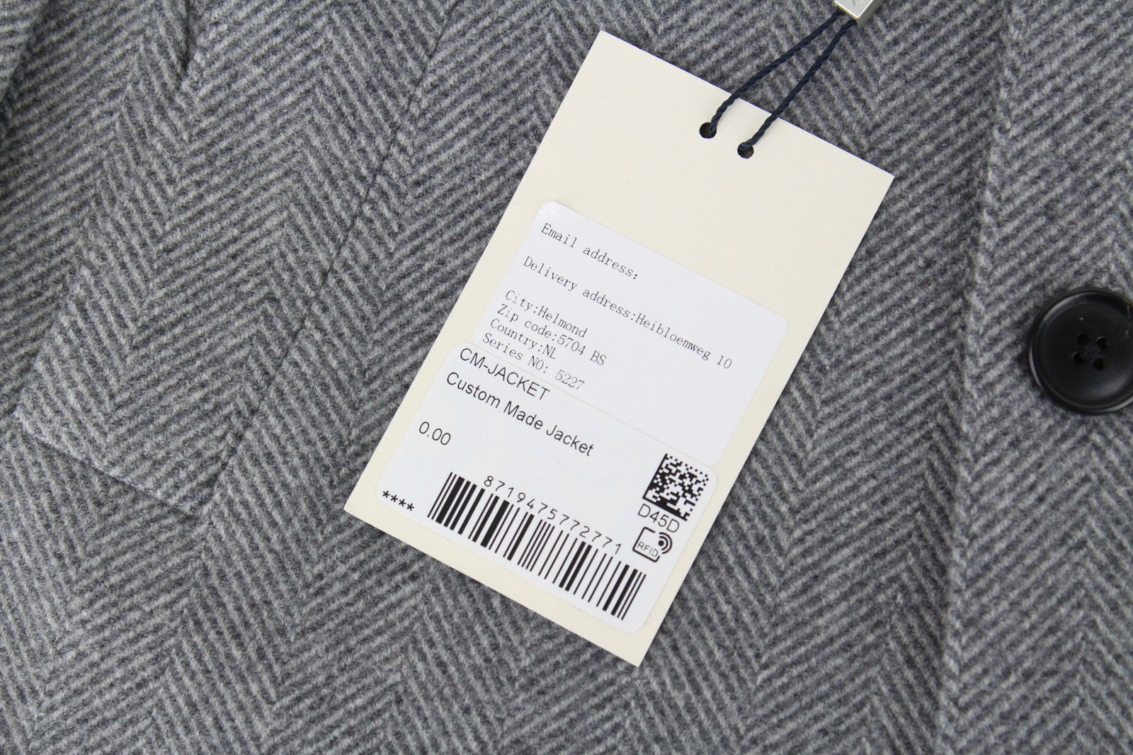 SUITSUPPLY Vicenza Men Coat UK36R Wool Cashmere Blend Grey Mid-Length Flannel
